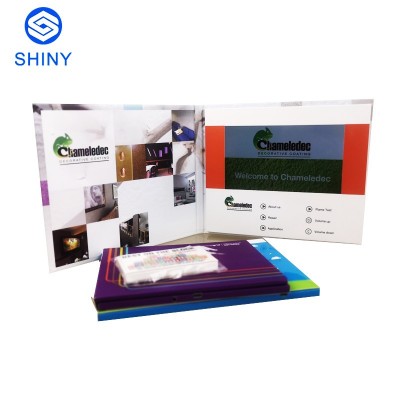 fashion design printing 7 inch LCD PVC advertising player business gift video brochure